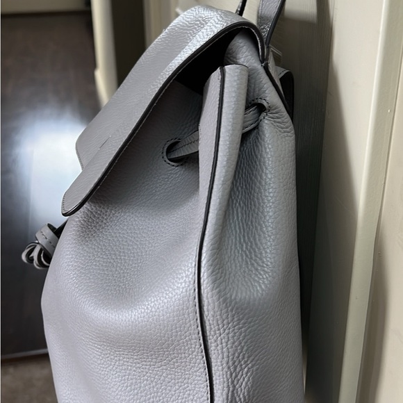 Michael Kors Dove Grey Pebble Leather Drawstring Backpack - Picture 6 of 8